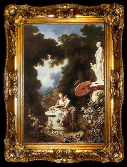 framed  Jean Honore Fragonard The Confession of Love, ta009-2